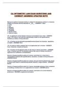 CA OPTOMETRY LAW EXAM QUESTIONS AND CORRECT ANSWERS UPDATED SET&excl;&excl;&excl;