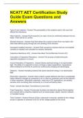 NCATT AET Certification Study Guide Exam Questions and Answers 