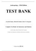 Test Bank for Anthropology, 15th Edition by Carol R. Ember, Melvin R. Ember, Peter N. Peregrine