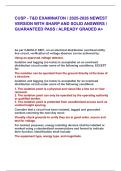 CUSP - T&D EXAMINATON &sol; 2025-2026 NEWEST VERSION WITH SHARP AND SOLID ANSWERS &sol;  GUARANTEED PASS &sol; ALREADY GRADED A&plus;