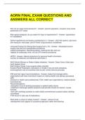 AORN FINAL EXAM QUESTIONS AND ANSWERS ALL CORRECT 