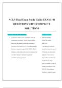 ACLS Final Exam Study Guide EXAM 101 QUESTIONS WITH COMPLETE SOLUTIONS