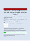 Advanced Life Support: Final Exam QUESTIONS WITH COMPLETE SOLUTIONS