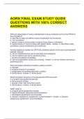 AORN FINAL EXAM STUDY GUIDE QUESTIONS WITH 100&percnt; CORRECT ANSWERS 