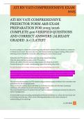 ATI RN VATI COMPREHENSIVE  PREDICTOR FORM A&B EXAM  PREPARATION FOR 2025&sol;2026  COMPLETE 400 VERIFIED QUESTIONS  AND CORRECT ANSWERS &vert;ALREADY  GRADED A&plus;&vert;&vert;LATEST