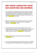 EMT FISDAP CARDIOLOGY EXAM  20252026  QUESTIONS AND ANSWERS&period; 