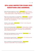 EPA LEAD INSPECTOR EXAM 2025  QUESTIONS AND ANSWERS