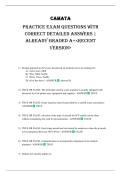 CAMATA PRACTICE EXAM QUESTIONS WITH CORRECT DETAILED ANSWERS &vert; ALREADY GRADED A&plus;<RECENT VERSION>