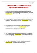 FIREFIGHTER EXAM WRITTEN 20252026 QUESTIONS AND ANSWERS. 