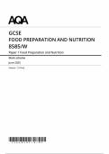 2025 AQA GCSE Food Preparation and Nutrition Mark Scheme Paper 1 &lpar;8585&sol;W&colon; Food Preparation and Nutrition&rpar;