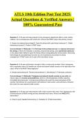 ATLS 10th Edition Post Test 2025&colon; Actual Questions & Verified Answers &vert; 100&percnt; Guaranteed Pass