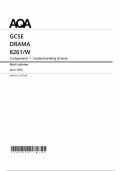 2025 AQA GCSE Drama Mark Scheme Paper 1 &lpar;8261&sol;W&colon; Understanding Drama&rpar;