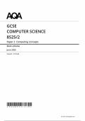 2025 AQA GCSE Computer Science Mark Scheme Paper 2 &lpar;8525&sol;2&colon; Computing concepts&rpar;