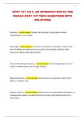 APHY 101 CH 1&colon; AN INTRODUCTION TO THE HUMAN BODY IVY TECH QUESTIONS WITH SOLUTIONS