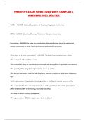 PHRM 101 EXAM QUESTIONS WITH COMPLETE ANSWERS 100&percnt; SOLVED 
