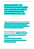 CIGNA HEALTHSPRING &ndash; 2026 CERTIFICATIONS EXAM WITH CORRECT ACTUAL QUESTIONS AND CORRECTLY WELL DEFINED ANSWERS LATEST ALREADY GRADED A&plus; 2025 &ndash; 2026