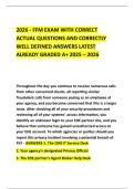 2026 - FFM EXAM WITH CORRECT ACTUAL QUESTIONS AND CORRECTLY WELL DEFINED ANSWERS LATEST ALREADY GRADED A&plus; 2025 &ndash; 2026