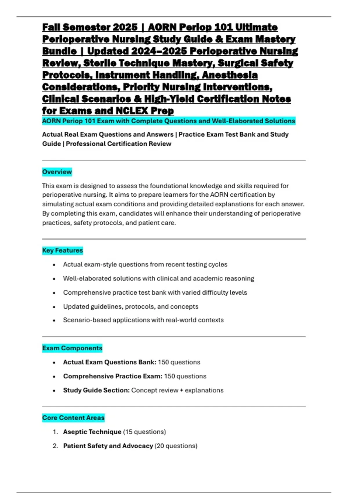 Fall Semester 2025 | AORN Periop 101 Ultimate Perioperative Nursing ...