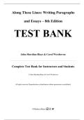 Test Bank For Along These Lines&colon; Writing Paragraphs and Essays 8th Edition by John Sheridan Biays and Carol Wershoven All Chapters - 9780137408580
