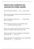 DRIVER ED FINAL EXAMINATION 2026 QUESTIONS WITH VERIFIED ANSWERS