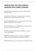 DRIVER ED FINAL TEST 2026 COMPLETE QUESTIONS WITH CORRECT ANSWERS