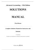 Solutions For Advanced Accounting 13th Edition By Floyd Beams&comma; All Chapters Covered
