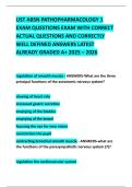 UST ABSN PATHOPHARMACOLOGY 1 EXAM QUESTIONS EXAM WITH CORRECT ACTUAL QUESTIONS AND CORRECTLY WELL DEFINED ANSWERS LATEST ALREADY GRADED A&plus; 2025 &ndash; 2026