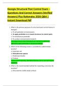 Georgia Structural Pest Control Exam &ndash;  Questions And Correct Answers &lpar;Verified  Answers&rpar; Plus Rationales 2026 Q&A &vert;  Instant Download Pdf 