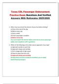 Texas CDL Passenger Endorsement Practice Exam Questions And Verified Answers With Rationales 2025&sol;2026 