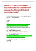 Georgia Pest Control Operator Exam  Questions And Correct Answers &lpar;Verified  Answers&rpar; Plus Rationales 2026 Q&A &vert;  Instant Download Pdf 
