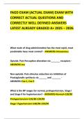 FAGD EXAM &lpar;ACTUAL EXAM&rpar; EXAM WITH CORRECT ACTUAL QUESTIONS AND CORRECTLY WELL DEFINED ANSWERS LATEST ALREADY GRADED A&plus; 2025 &ndash; 2026
