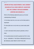 DRIVER ED FINAL EXAM VERSION 1 AND 2 NEWEST  2025&sol;2026 ACTUAL EXAM COMPLETE  QUESTIONS  AND 100&percnt; CORRECT DETAILED ANSWERS  &lpar;VERIFIED AND GRADED A&plus;&rpar;