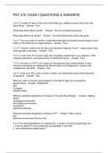 PSY 375- EXAM 1QUESTIONS & ANSWERS