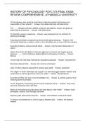 HISTORY OF PSYCHOLOGY PSYC 375 FINAL EXAM  REVIEW COMPREHENSIVE- ATHABASCA UNIVERSITY