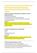 Certified Surgical First Assistant &lpar;CSFA&rpar; Exam  with Complete Questions And Correct  Answers&lbrack;Already Graded A&plus;&vert;Brand New  Version&colon; 