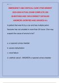 EMERGENCY AND CRITICAL CARE VTNE NEWEST  2025-2026 ACTUAL EXAM COMPLETE 200  QUESTIONS AND 100&percnt;CORRECT DETAILED  ANSWERS &lpar;VERIFIED AND GRADED A&plus;&rpar;