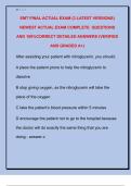 EMT FINAL ACTUAL EXAM &lpar;3 LATEST VERSIONS&rpar;  NEWEST ACTUAL EXAM COMPLETE  QUESTIONS  AND 100&percnt;CORRECT DETAILED ANSWERS &lpar;VERIFIED  AND GRADED A&plus;&rpar;