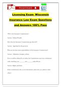Licensing Exam- Wisconsin Insurance Law Exam Questions and Answers 100&percnt; Pass