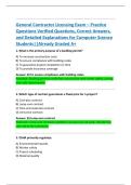 General Contractor Licensing Exam &ndash; Practice  Questions Verified Questions&comma; Correct Answers&comma;  and Detailed Explanations for Computer Science  Students&vert;&vert;Already Graded A&plus;