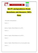 GA PT Jurisprudence Exam Questions and Answers 100&percnt; Pass
