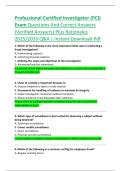 Professional Certified Investigator &lpar;PCI&rpar;  Exam Questions And Correct Answers  &lpar;Verified Answers&rpar; Plus Rationales  2025&sol;2026 Q&A &vert; Instant Download Pdf