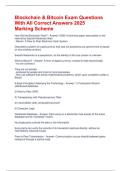Blockchain & Bitcoin Exam Questions With All Correct Answers 2025 Marking Scheme