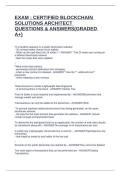 EXAM &colon; CERTIFIED BLOCKCHAIN SOLUTIONS ARCHITECT QUESTIONS & ANSWERS&lpar;GRADED A&plus;&rpar;