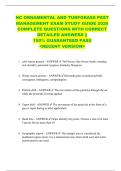 NC ORNAMENTAL AND TURFGRASS PEST  MANAGEMENT EXAM STUDY GUIDE 2026  COMPLETE QUESTIONS WITH CORRECT  DETAILED ANSWERS &vert;&vert;  100&percnt; GUARANTEED PASS  <RECENT VERSION> 