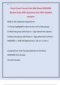 Excel Crash Course from Wall Street 2025&sol;2026  Newest Exam With Questions And 100&percnt; Detailed  Answers 