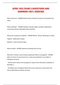APRD 1003 EXAM 2 QUESTIONS AND ANSWERS 100&percnt; VERIFIED 