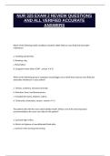 NUR 325 EXAM 2 REVIEW QUESTIONS AND ALL VERIFIED ACCURATE ANSWERS&period;