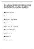 EMT MEDICAL TERMINOLOGY TEST BANK 2026 QUESTIONS WITH SOLUTIONS GRADED A&plus;