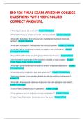 BIO 126 FINAL EXAM ARIZONA COLLEGE QUESTIONS WITH 100&percnt; SOLVED CORRECT ANSWERS&period;