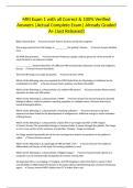 MRI Exam 1 with all Correct & 100&percnt; Verified Answers &vert;Actual Complete Exam&vert; Already Graded A&plus; &lpar;Just Released&rpar;